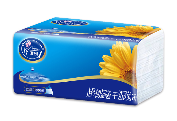 维妮(winnin)干湿两用面巾 抽纸软抽 4层90抽*24包